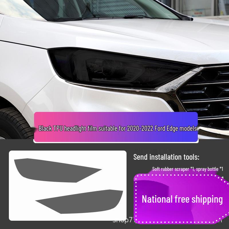 Ford Mondeo/Edge/Explorer Black Headlight & Clear Taillight Film - TPU
