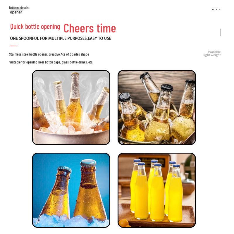 Ace of Spades Poker Card Stainless Steel Credit Card Wine and Beer Opener