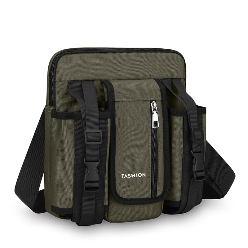 Men Crossbody Bag Single Shoulder Bags Big Capacity Storage Bag Fashion Multi-Pockets Outdoor Cup Bag