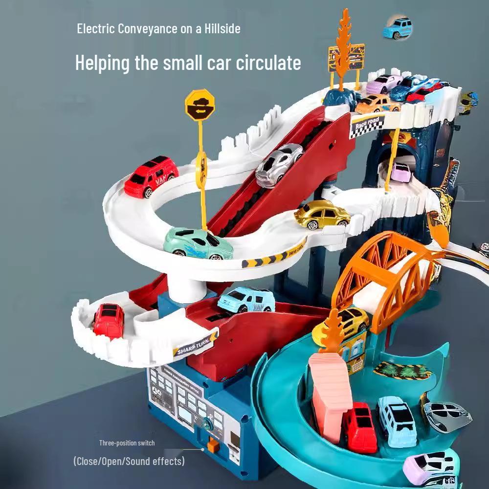 Dinosaur Adventure Skyscraper Track Car Set for Kids