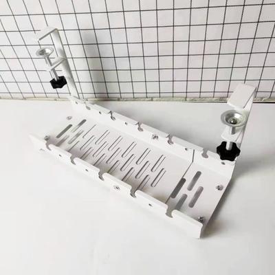 Under Desk Cable Organizer Large Capacity Cable Storage Rack Clip-On Installation Retractable Carbon Steel Cable Management Tray