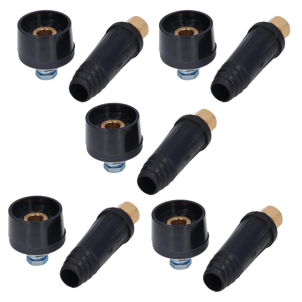 5Set Welding Cable Quick Fitting Rubber Brass European Welding Machine Connector Plug