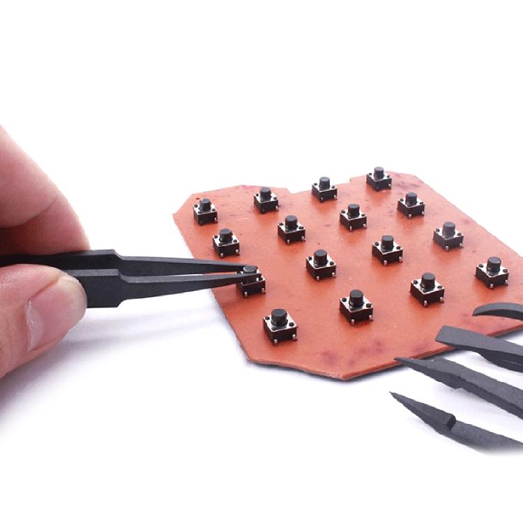 Electronics DIY Repair Tool Precision Tweezers Set Carbon Fiber for Craft