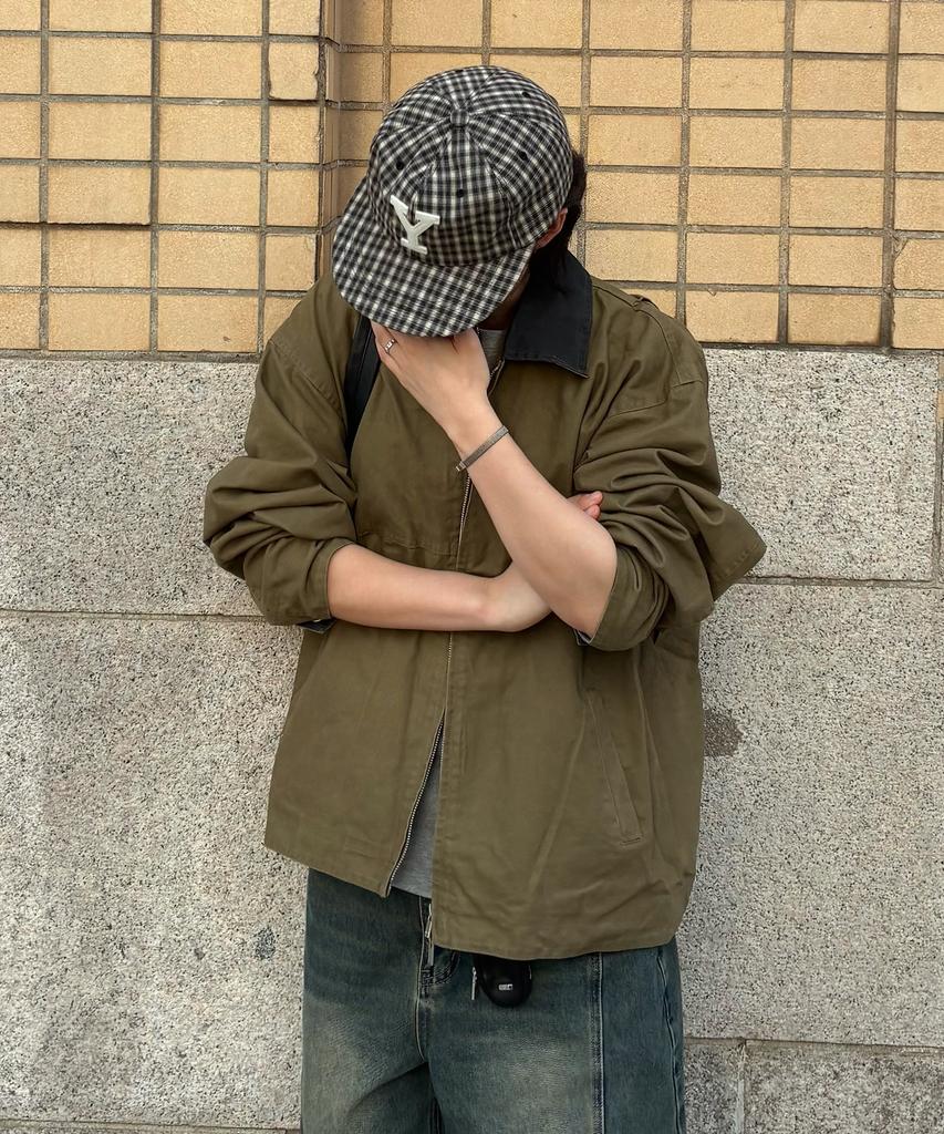 Placestudioman Barbour Hunting Collar Contrast Cut Trucker Jacket Cotton Jumper_2 Colors
