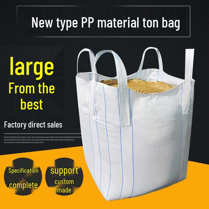 White Industrial Ton Bag, Four Loops, No Bottom Support, High Load Capacity, Available In 1 Ton and 2 Ton Sizes
