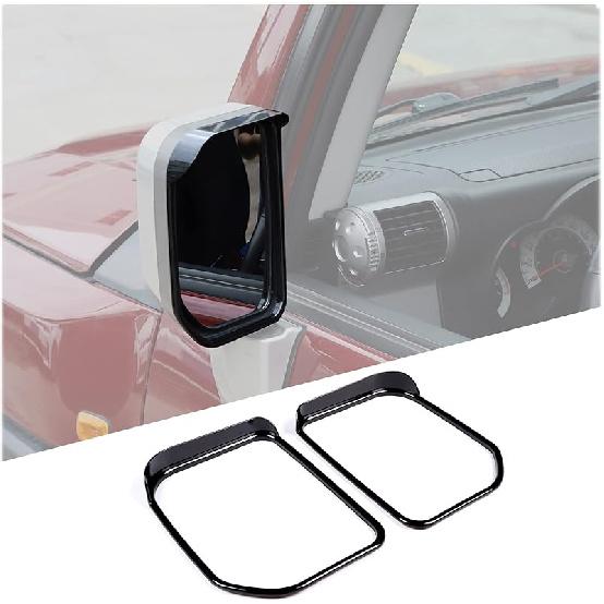 

Наружное боковое зеркало заднего вида Рамка-козырек от дождя Совместимо с Toyota FJ Cruiser 2007-2021, ABS Крышка зеркал заднего вида Козырьки от дождя Рамка-накладка, чёрный