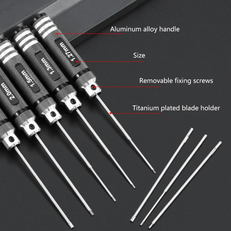 Model Airplane Model Hexagonal Screwdriver Wrench 1.27/1.3/1.5/2.5Mm Hexagonal Maintenance Tool Set