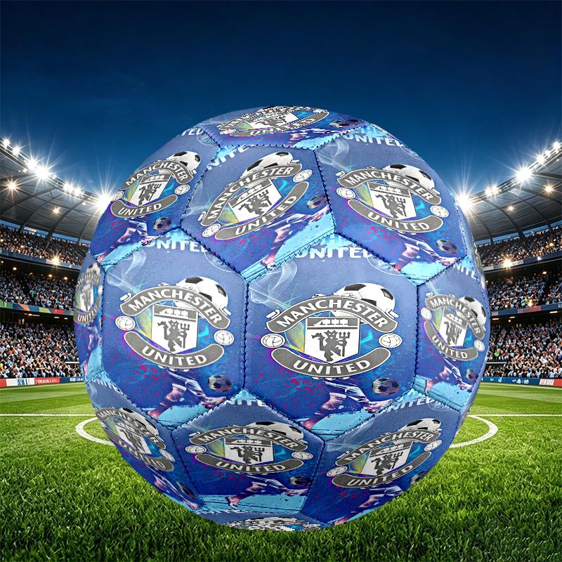 Manchester United F.C Print Size 5 Soccer Ball, PU Wear Resistant Football for Match Training and Daily Practice, Birthday Gift for Soccer Fans