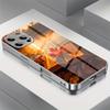 Autumn Maple Leaves Pattern Electroplated Glass Phone Case For iPhone 17 16 15 14 13 12 11 Pro Max Plus 16E 17 Air Cover