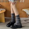 Leg Warmers Women Autumn and Winter Knitted Foot Cover Black White Long Socks JK Japanese Fashion Lolita Sweet Girls Leg Warmers