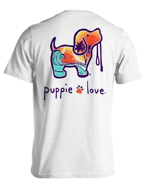 New PUPPIE LOVE Vintage Surf Pup T Shirt L