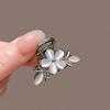 Retro Cat Eye Flower Hair Scratch Matte Silver Metal Base Sparkling Diamond Branches Leaves Decoration Strong Grip Daily Dating