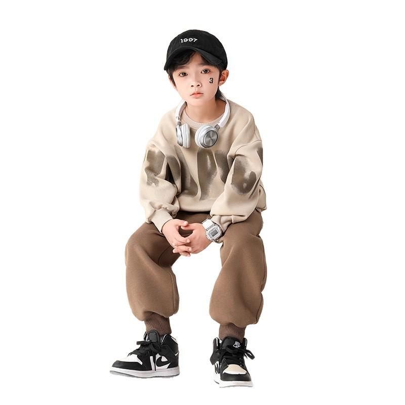 2025 Color Block Stitch Boys & Girls Fashion Sporty Street Style Two-Piece Set