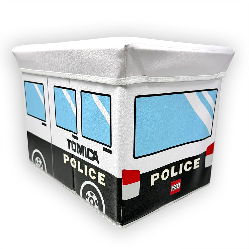Tomica Aufbewahrungsbox Stuhl Feuerwehrwagen Streifenwagen Ca.. 35 cm (Streifenwagen)