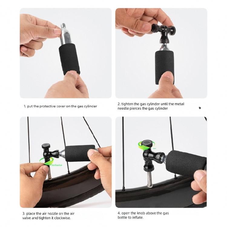 CO2 Bike Tire Inflator CO2 Tyre Filler Air Pumps with Insulated Sleeve Quick Pumping Bicycles Pump CO2 Tyre Filler