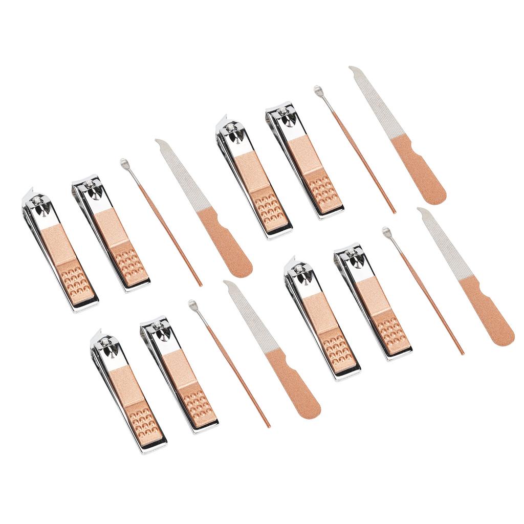 4 Set Nail Clippers Beauty Tools Stainless Steel Ear Spoons Nail Files Grooming Manicure Set with Pi