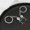 1 Pair Keychain Figure Heart Posture Charm Key Chain Square Style Durable Metal Keyring Backpack Bag Accessories