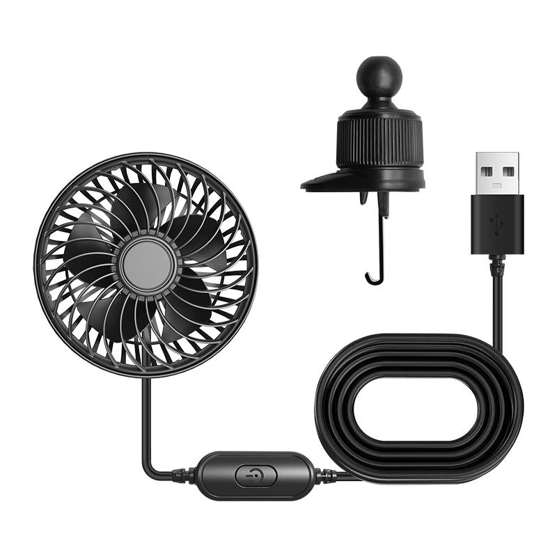 SEAMETAL Car Fan Air Outlet Fan 360 Rotating 3-speed Adjustable Cooling Wind Car Air Vent Conditioning Cold Fan