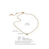 Yhpup Stainless Steel Chic Shiny Cubic Zirconia Round Drop Necklace for Women Delicate Fashion Korean Collar Jewelry Waterproof