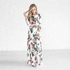 Women's Summer Long Dress Floral Print Boho Beach Dress Tunic Maxi Dress Evening Party Dress