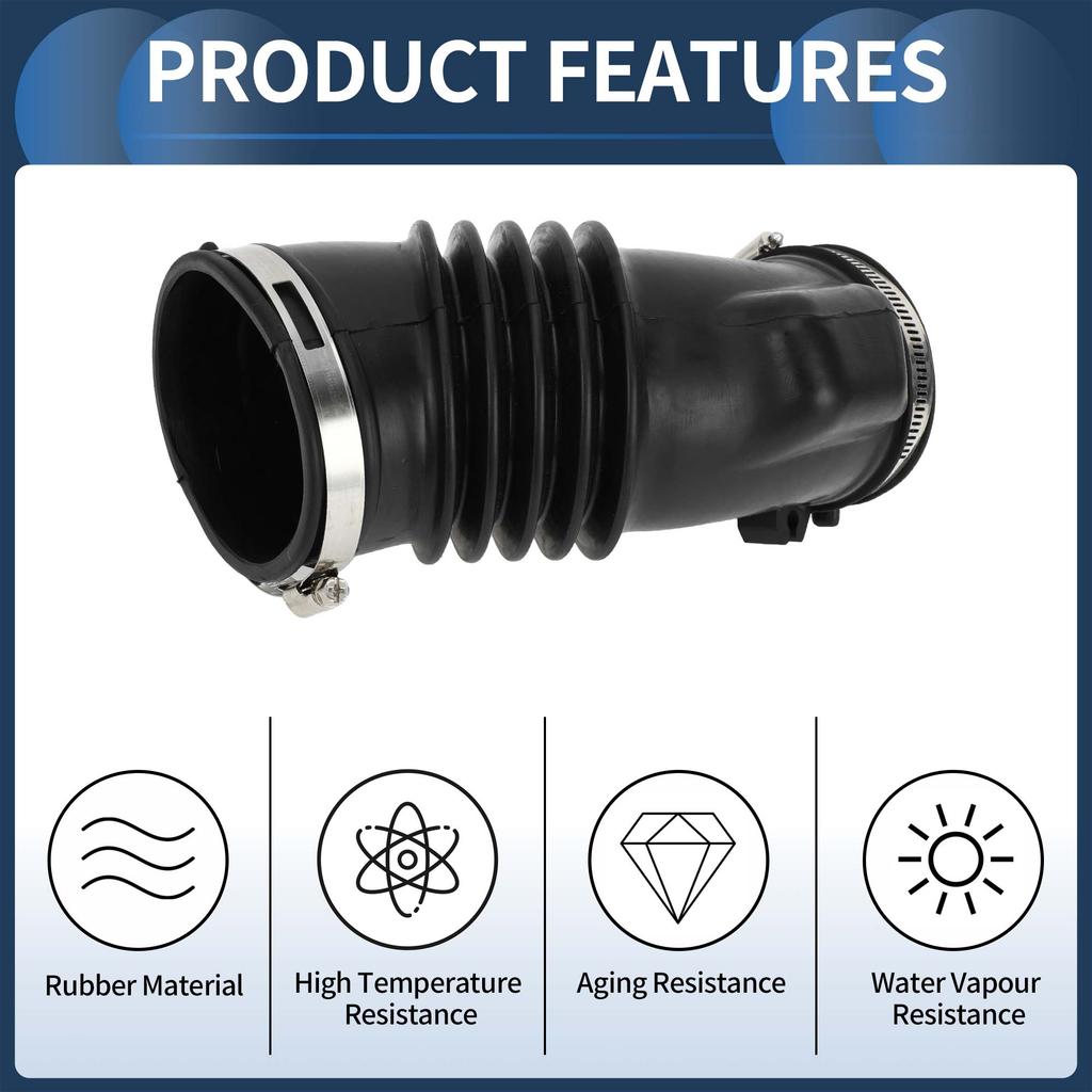 UXCELL Car Intake Hose Tube with Clamps for Honda Odyssey 2011 2012 2013 2014 2015 2016 2017 Black
