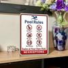Vintage Metal Pool Rules Sign Decor Retro Tin Plaque Wall Art