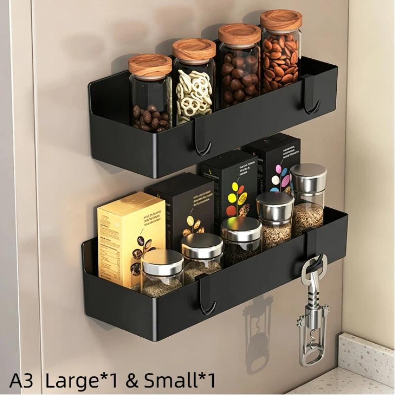 Leicht zu reinigendes magnetisches Kühlschrank-Seiten-Aufbewahrungsregal, lebensmittelechtes ABS, wandmontierter Gewürzorganizer für die Küchenwürze