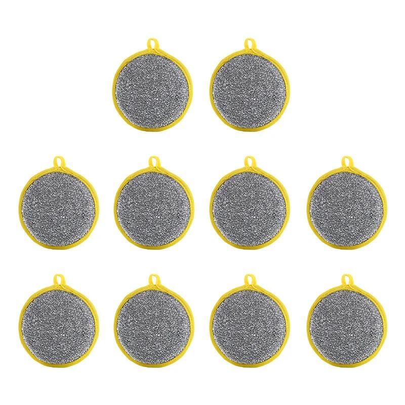 5/10pcs Multi functional double-sided non stick cleaning sponge,non stick oil,reusable pot brush,thickened,kitchen cleaning tool