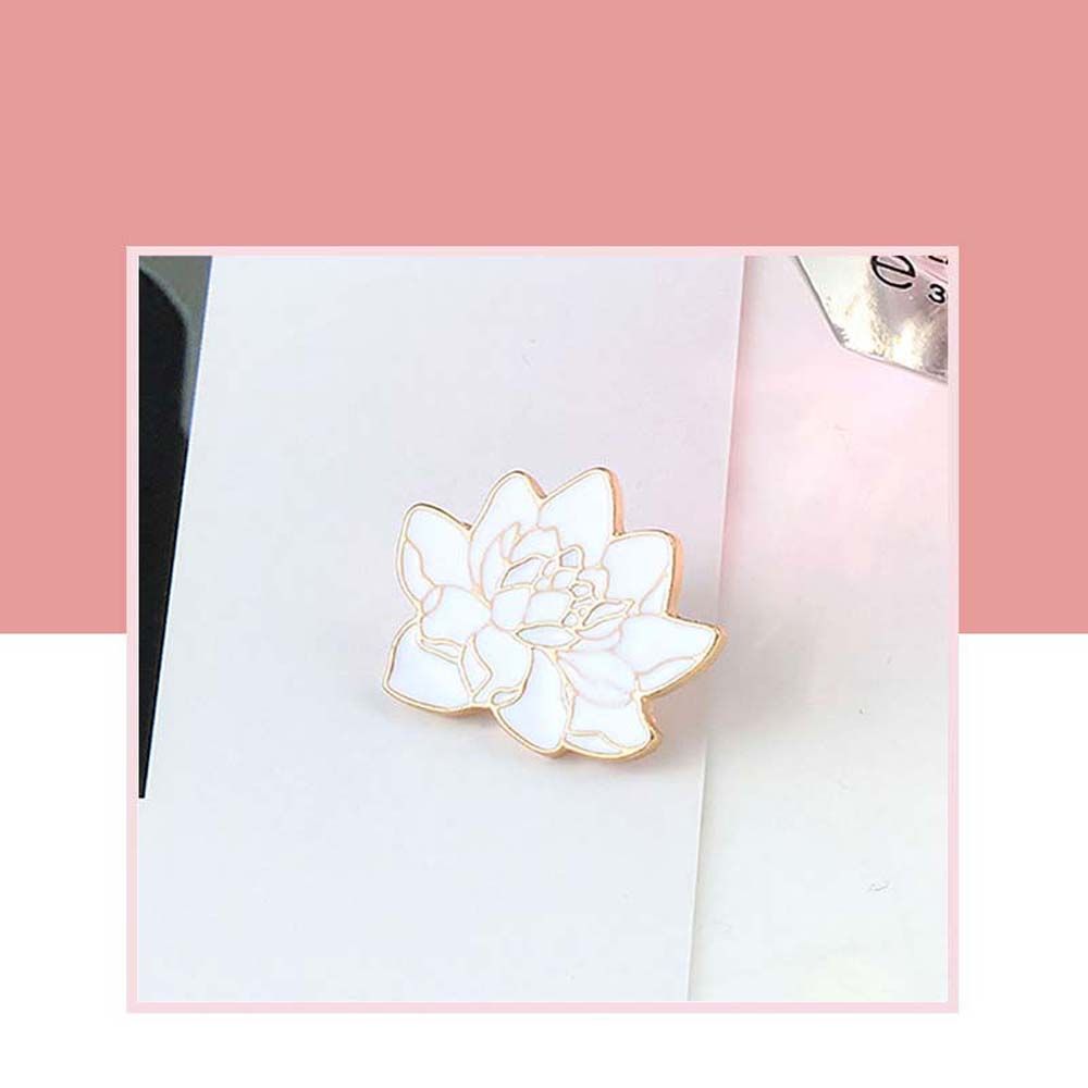 Lapel Pin White Lotus Flower Badge Pin Brooches Pin Lotus Flower Brooch Enamel Pin Lapel Brooch