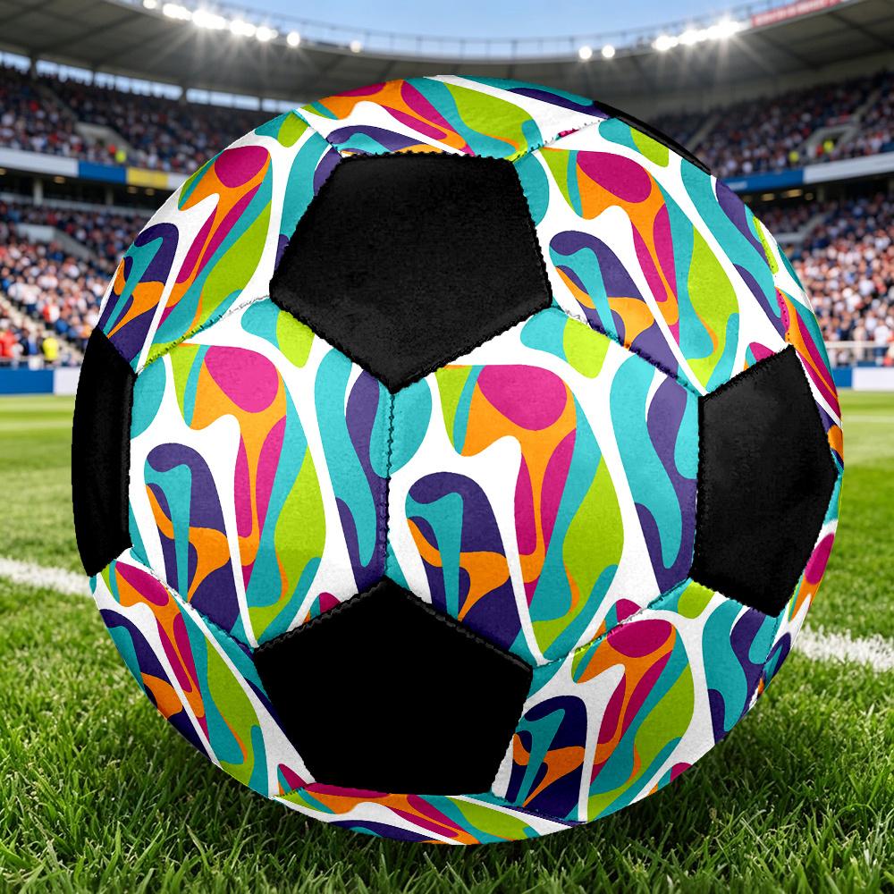 1 pezzo Calcio Sportivo all'Aperto Colorato Astratto, Taglia 5, Sensazione Confortevole e Durevole, Regalo yy26060428