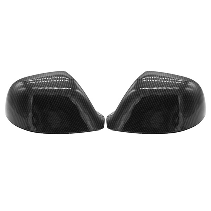 Authentic Carbon Fiber Rearview Side Glass Mirror Cover Trim Frame Side Mirror Caps Replacement For Transporter T6 2016- Carbon Fiber Pattern