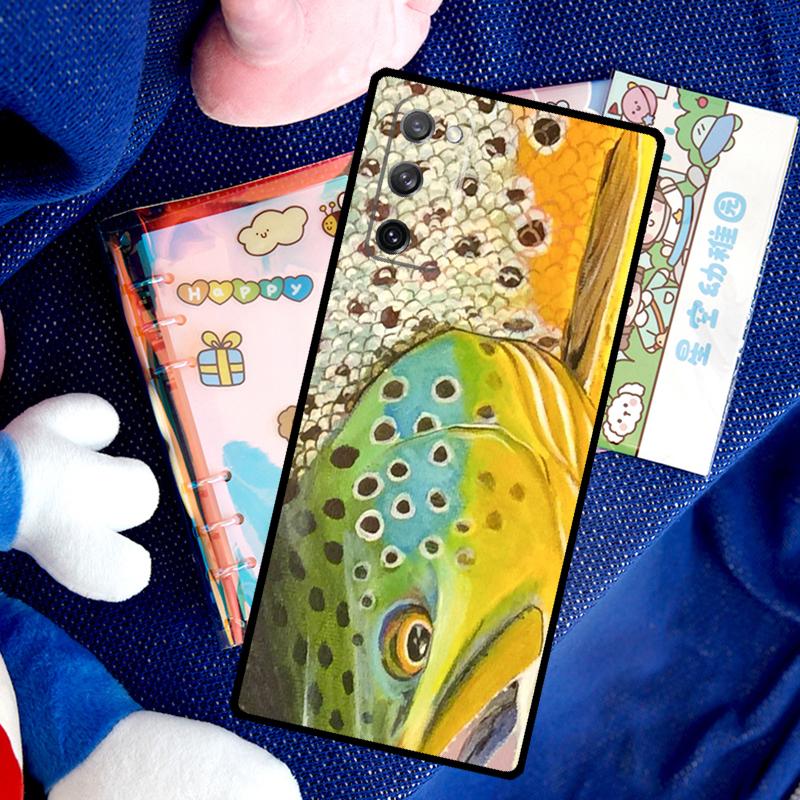 Trout Fish Fishing Case For Samsung Galaxy S26 Ultra S24 S23 S22 S21 S25 Ultra S10 S20 Plus S25 FE Cover Funda