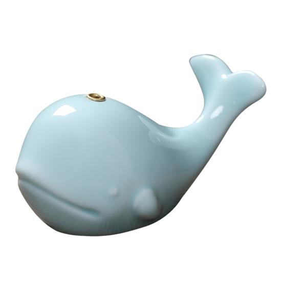 Mini Ceramic Incense Holder, Whale Shape Incense Stick Holder, Cute Incense Burner, Multi-purpose Ornament for Bedroom Yoga Room Tea House