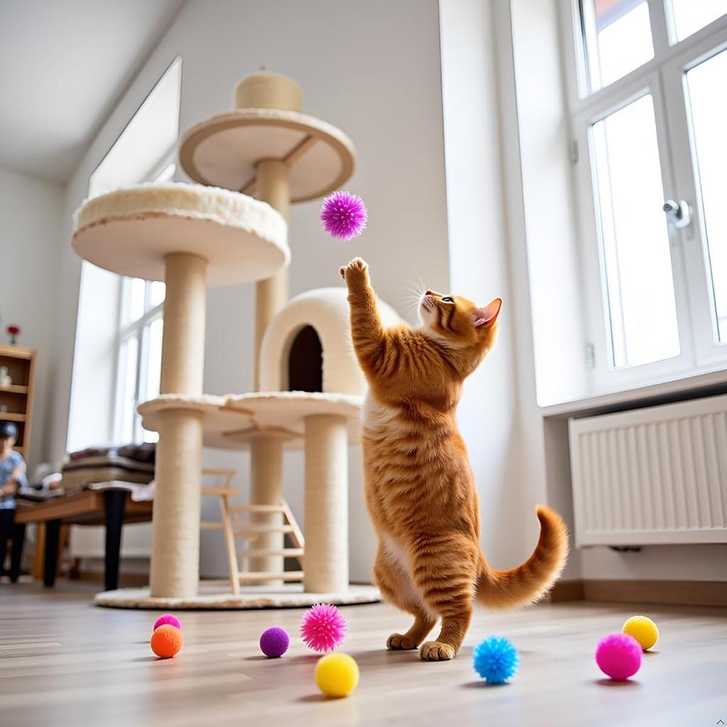 25 Pcs Multicolor Cute Funny Cats Toys Arbutus Balls Stretch Plush Ball Cat Toy Ball Creative Colorful Interactive Cat Soft Spiky Cats Chew Toys