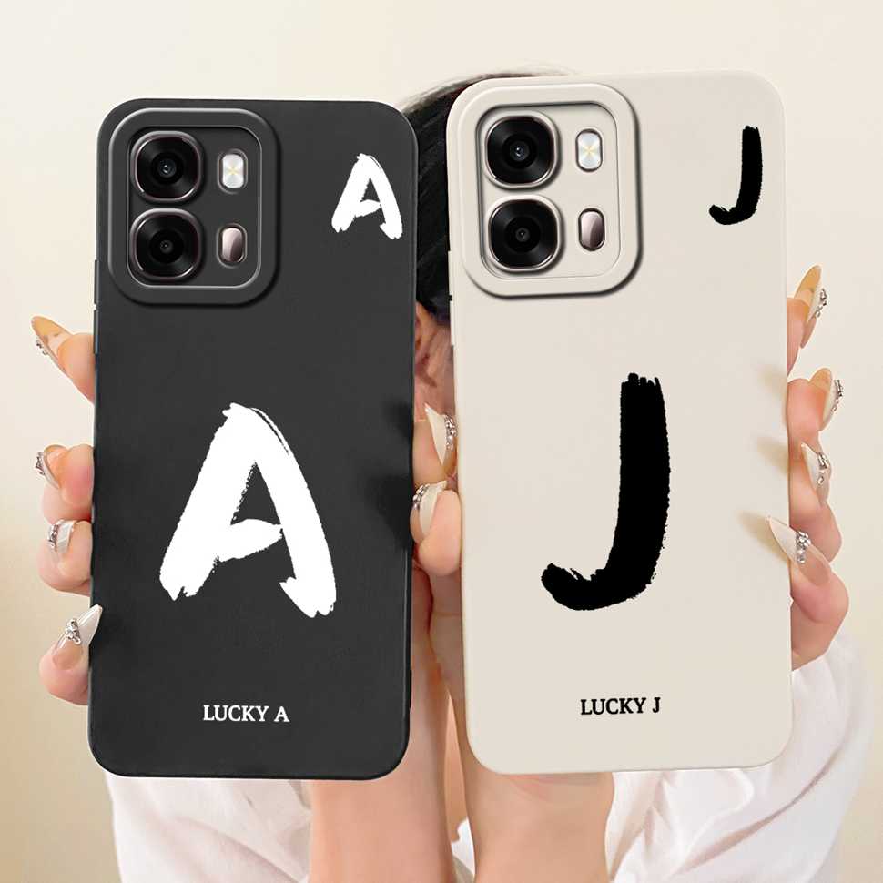 For Oppo A6s 5G CPH2789 Case Fashion Lucky Letters A-Z Silicone Back Cover For Oppo A 6s A6S 5G 6.75" Phone Cases Bumper Fundas