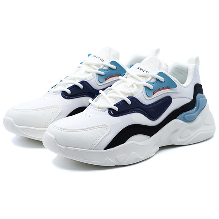 Anta Breakthrough Leather Casual Slip-Resistant Durable Low-Top Lifestyle Shoes Men sneakers White Black Gray 112518860R-1