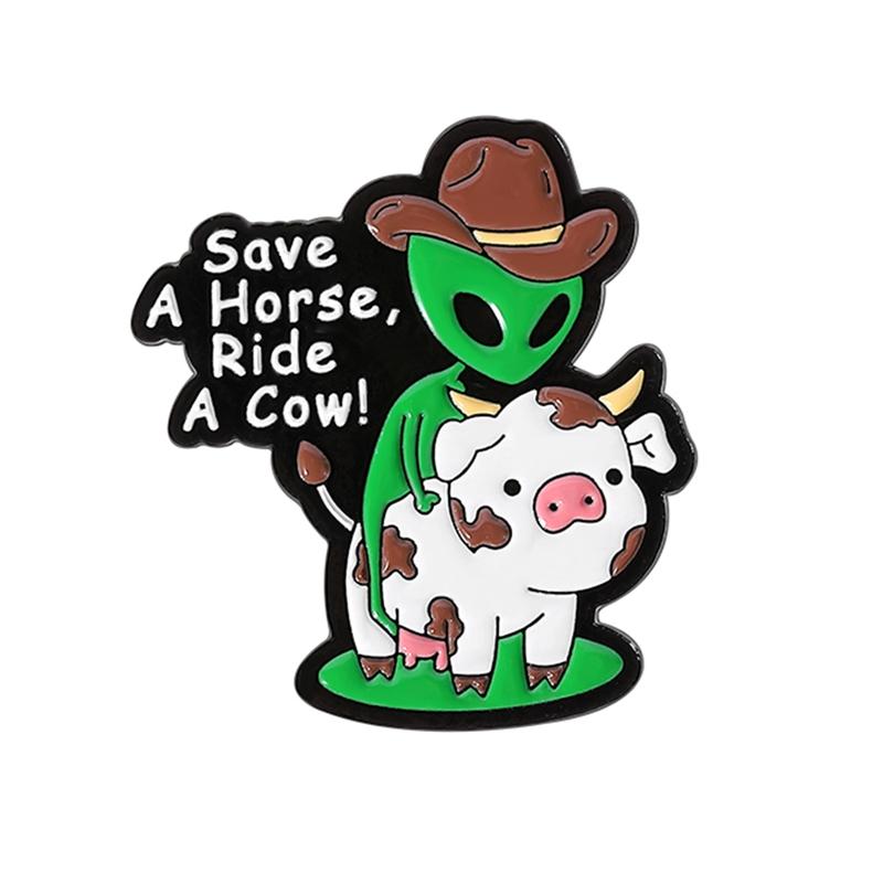 Cartoon Alien Creatures Enamel Pin Science Fictio Spaceship UFO Green Monster Brooches Lapel Badge Jewelry Gifts For Friends