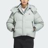 Adidas Climawarm Core Detachable Hood Puffer Jacket, Water-Resistant Women Outerwear Mint-Green IW0774