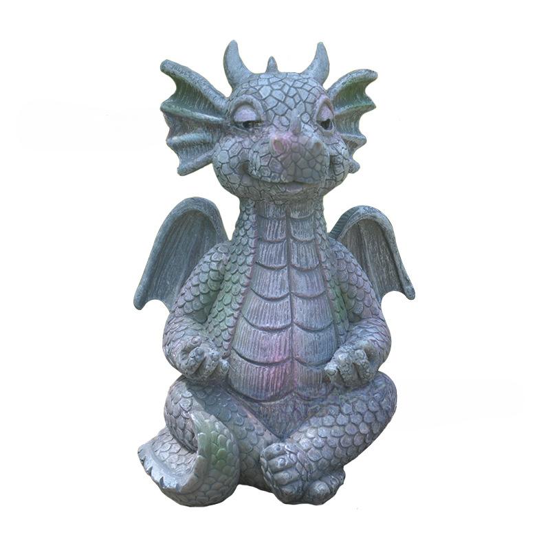 Little Dragon Meditation Decoration Fun Home Resin Craft Statue Creative Garden Decoration Decoration Decoration Decoration