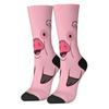 1 Pair  New Unisex Socks Adorable Pig Face Cartoon Prints Fun Design Casual Street Style Fashion Long Stocking