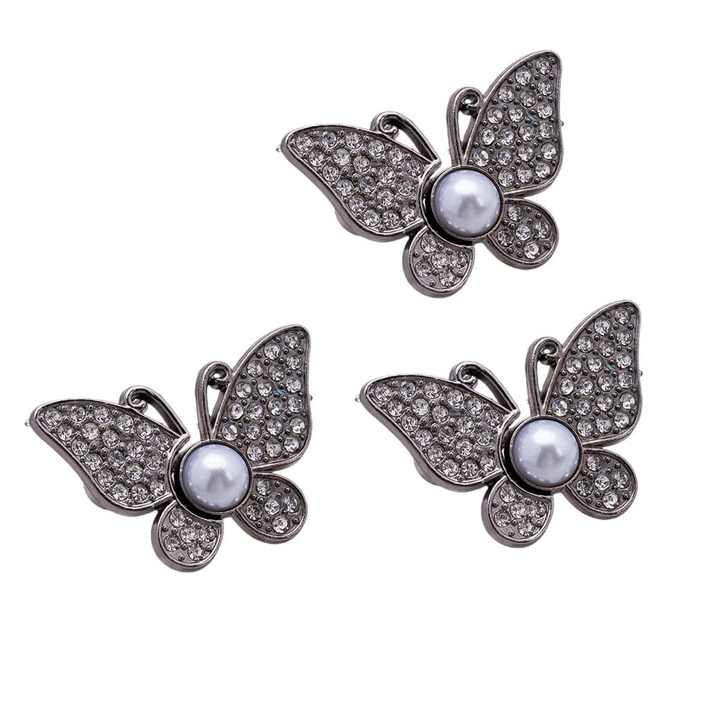 Pack Of 3 Adjustable Butterfly Waist Buckles Metal Jeans Waistband Tightener For Women NonSewing Waist Extender