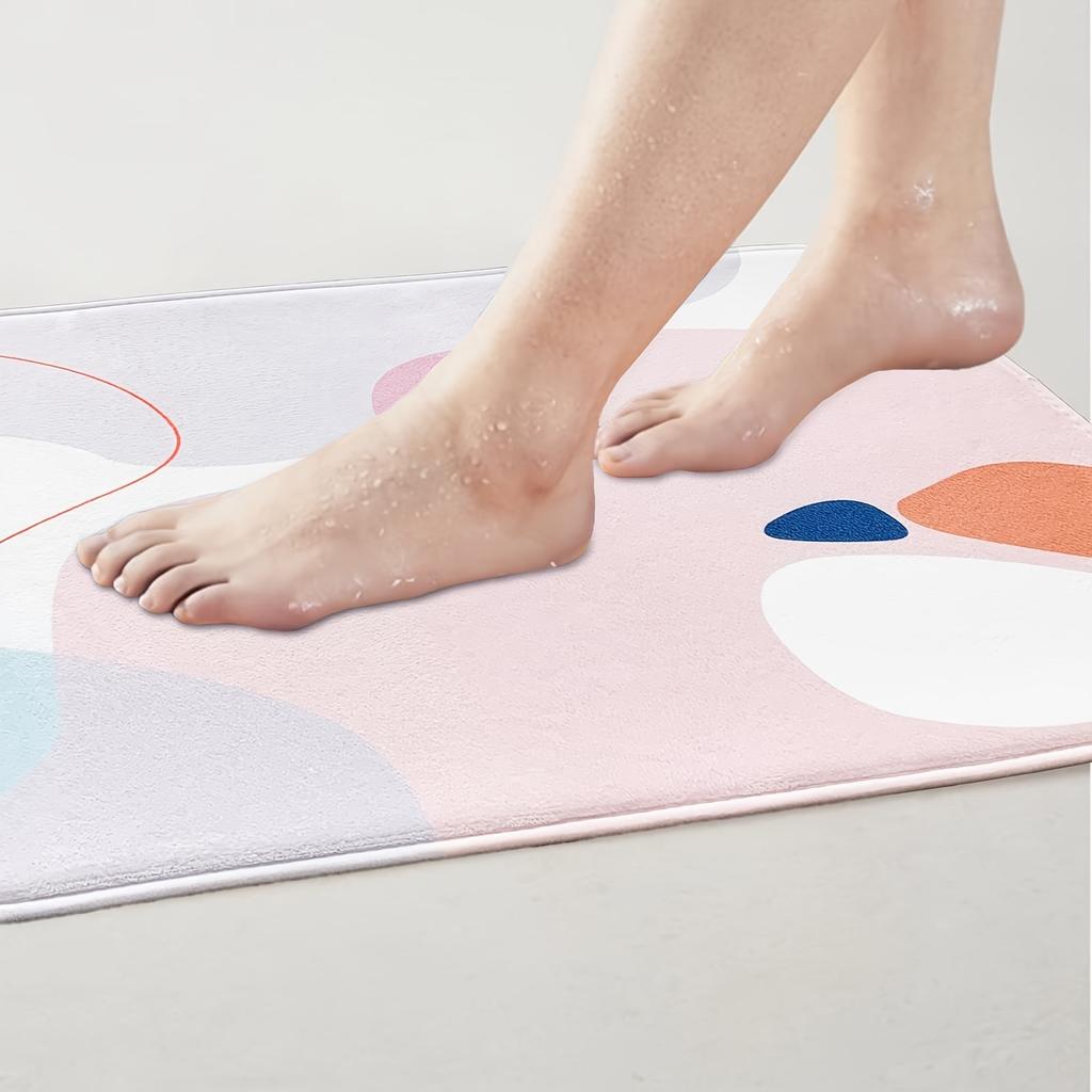 1 Set Bathroom Set With Shower Curtain And Rugs Non-Slip Bath Mat Toilet Lid Cover 12 Hooks Morandi Color 4-Piece Decor