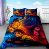 Copripiumino Demon Slayer Kimetsu No Yaiba Kamado Nezuko Anime Set Biancheria da Letto in Poliestere Set Copripiumino Stampato Cartone Animato Decorazione per la Casa