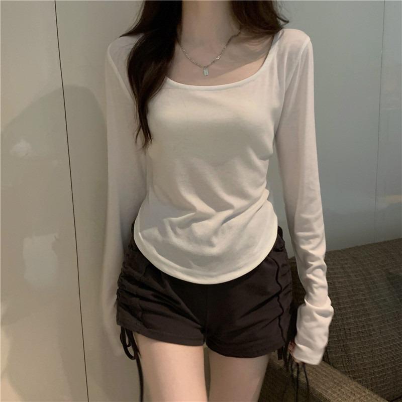 Long Sleeved T-shirt Women's Slim Fit Casual Top