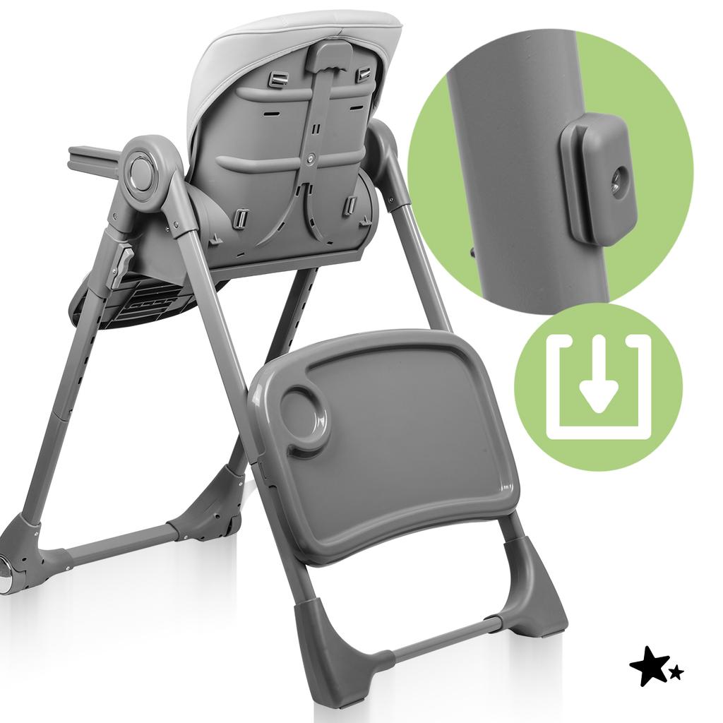 Savro 2-in-1 Folding Baby Highchair With Adjustable Tray And Straps