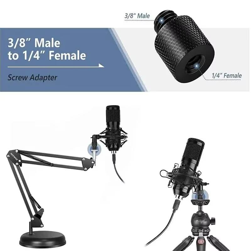 1/4" to 3/8" Screw Adapter Converter Threaded Spigot Mount for GoPro Action Camera Flash Tripod Monopod Light Stand Microphone