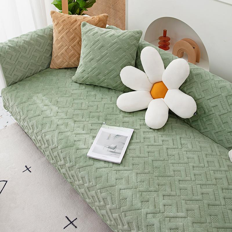 Modern Minimalist Milk Fiber Sofa Cushion Four Seasons Universal Non-Slip Seat Cushions Backrest Towel Cover Cloth Universal Sofa Cover