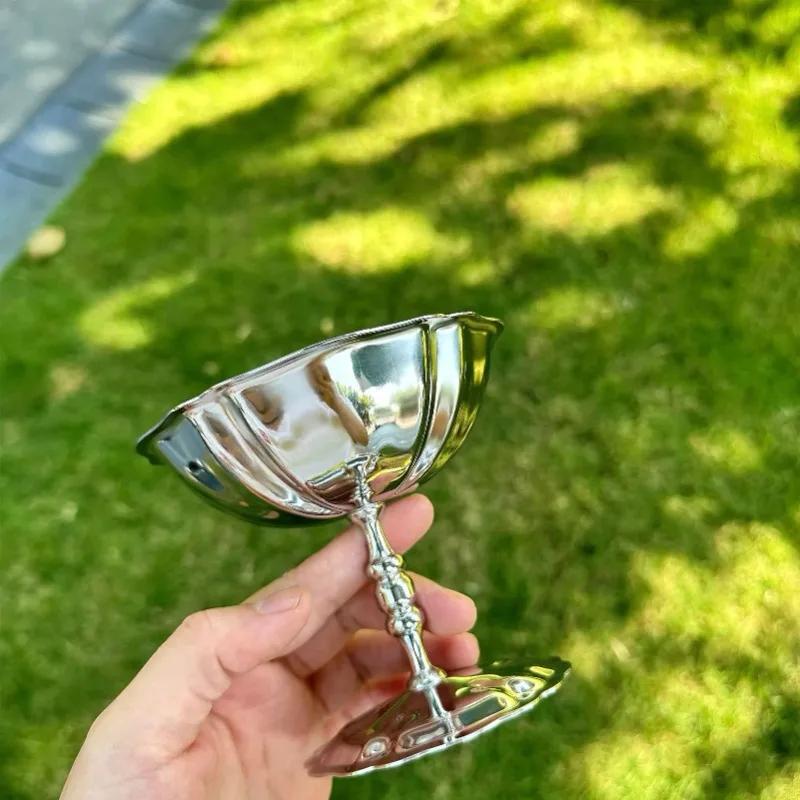 Edelstahl Eisbecher Hohe Dessertschale mit Mustern für Hauspartys Edelstahl Eisbecher