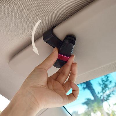 Estuche para gafas de coche, organizador de gafas de sol con visera para el sol, clip para tarjetas, accesorios para el interior del coche