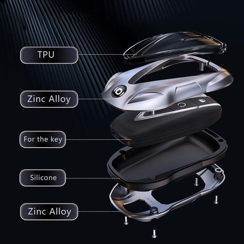 For Changan Qiyuan Nevo A05 A06 A07 Q05 Q07 Zinc Alloy Car Key Case Car-Styling Keychain Remote Cover Shell Fob Bag Accessories